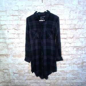 Rails Bianca Long Sleeve Plaid Shirtdress Size XS